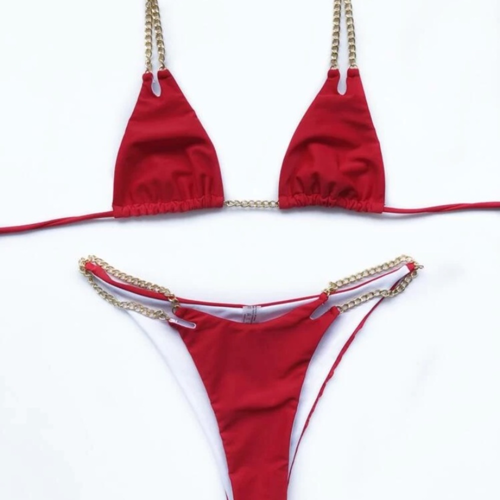 Red Chain Link Bikini!